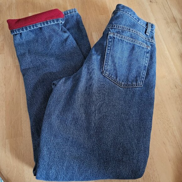L. L. Bean Original Fit Relaxed Flannel Lined Jeans  - Blue- Sz 10 Tall - EUC - Picture 1 of 8